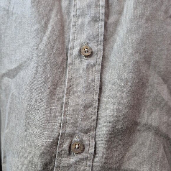 Lauren Ralph Lauren Top Womens 3X Beige 100% Linen Button Up Shirt Long Sleeve - Picture 7 of 8